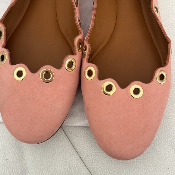 CHLOE LIGHT/PASTEL MAGNOLIA PINK WAVE BALLET FLAT - NEW 9.5 - Picture 2 of 9